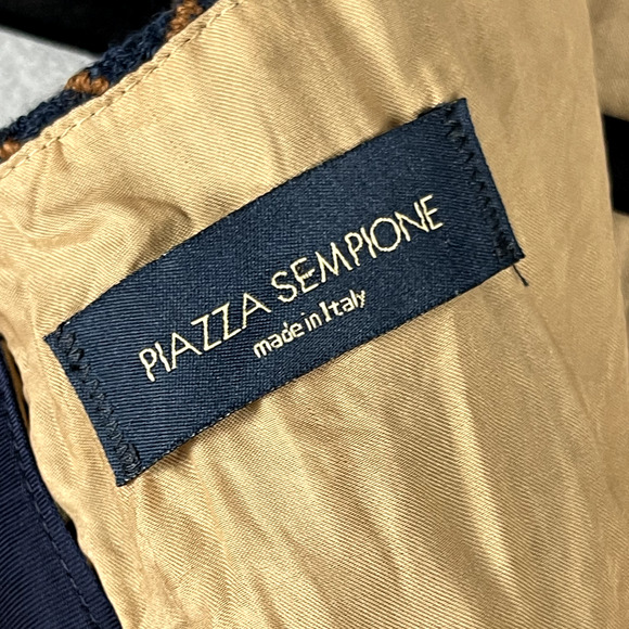 Piazza Sempione Wool Sheath Dress Womens 44 8 Blue Crochet Made in Italy Classic - Picture 13 of 15